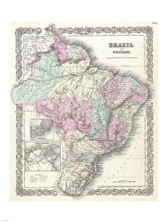 1855 Colton Map of Brazil 1855 | Obraz na stenu