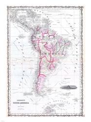 1861 Johnson Map of South America | Obraz na stenu