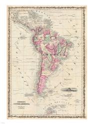 1862 Johnson Map of South America | Obraz na stenu