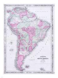 1863 Johnson's Map of South America | Obraz na stenu