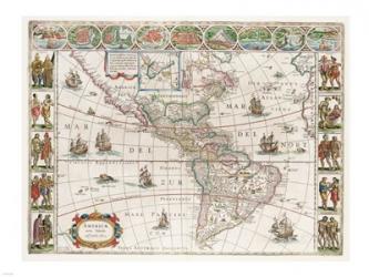 Americae Nova Tabula - Map of North and South America | Obraz na stenu
