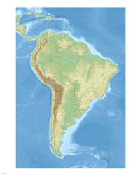 South America relief location map | Obraz na stenu
