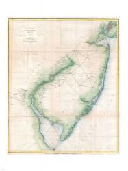 1873 U.S. Coast Survey Chart NJ and the Delaware Bay | Obraz na stenu