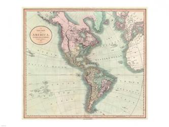 1806 Cary Map of the Western Hemisphere | Obraz na stenu
