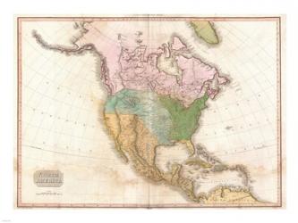 1818 Pinkerton Map of North America | Obraz na stenu