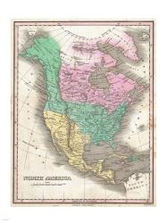 1827 Finley Map of North America | Obraz na stenu