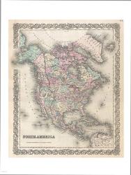 1855 Colton Map of North America | Obraz na stenu