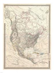 1857 Dufour Map of North America | Obraz na stenu