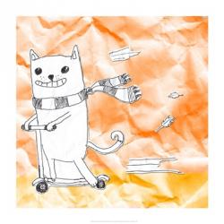 Skateboarding Cat II | Obraz na stenu