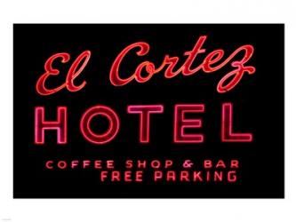 Historic El Cortez Hotel neon sign, Freemont Street, Las Vegas | Obraz na stenu