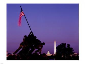 Iwo Jima Memorial at dusk, Washington, D.C. | Obraz na stenu