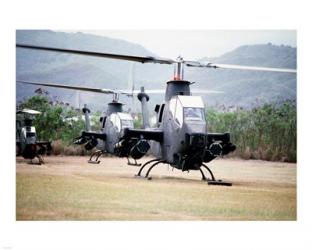 Three AH-1 Cobra gunship helicopters | Obraz na stenu