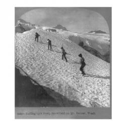 Washington - Mount Rainier Toiling up a steep snowfield | Obraz na stenu