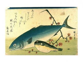 Hiroshige A Shoal of Fishes Fugu Yellowtail | Obraz na stenu