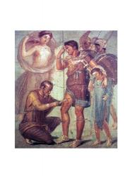 The doctor Japyx heals Aeneas, sided by aphrodite mural from Pompeii | Obraz na stenu