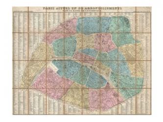 1867 Logerot Map of Paris, France | Obraz na stenu