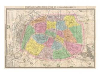 1867 Logerot Map of Paris, France | Obraz na stenu