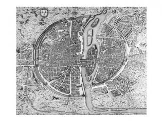 Map of Paris circa 1550 | Obraz na stenu
