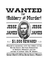 Jesse James Wanted Poster | Obraz na stenu