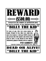 Billy The Kid Wanted Poster | Obraz na stenu