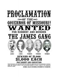 The James Gang Wanted Poster | Obraz na stenu