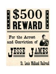 Jesse James Wanted Poster | Obraz na stenu