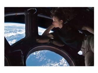Tracy Caldwell Dyson in the Cupola Observing the Earth during Expedition 24 | Obraz na stenu