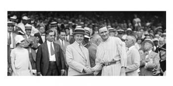 US President Calvin Coolidge Presenting the American League Diploma to Walter Johnson | Obraz na stenu