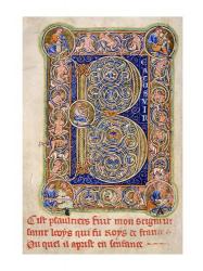 Illuminated Manuscript, Psalter. Inhabited Initial B of Psalm 1 | Obraz na stenu