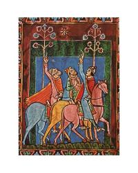 St. Albans Psalter, The Three Magi following the star | Obraz na stenu