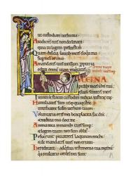 Initial L from Psalm 118, verse 109th In Albani Psalter | Obraz na stenu