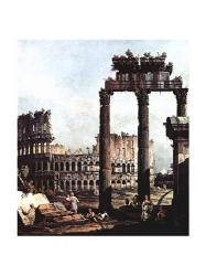 Colosseum and the ruins of the Temple of Castor et Pollux | Obraz na stenu