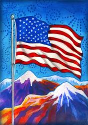 American Flag - Mountains | Obraz na stenu