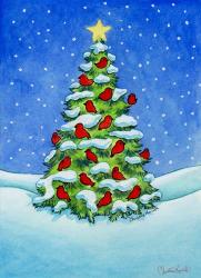 Christmas Red Bird Tree | Obraz na stenu