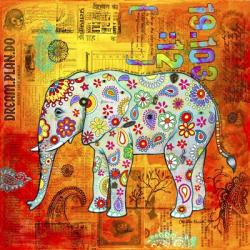 Mosaic Elephant II | Obraz na stenu