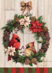 Christmas Cardinal Wreath | Obraz na stenu