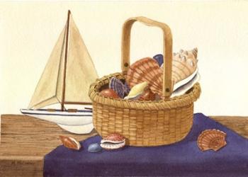 Nantucket Basket & Shells | Obraz na stenu