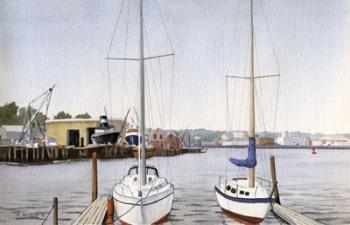 Sailboats At Dock | Obraz na stenu