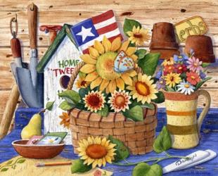 Sunflowers and Flag | Obraz na stenu
