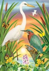 Green And White Herons | Obraz na stenu