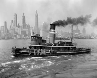 1940s Steam Engine Tugboat On Hudson River | Obraz na stenu