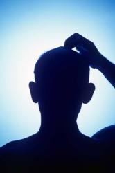 1990S Silhouette Bald Man Scratching His Head | Obraz na stenu