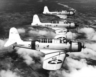 1940s Three World War Ii Us Navy Dive Bombers Flying | Obraz na stenu