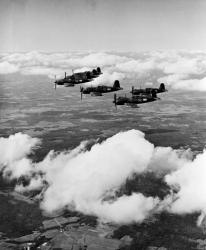 1940s 6 Navy Corsairs Above The Clouds | Obraz na stenu