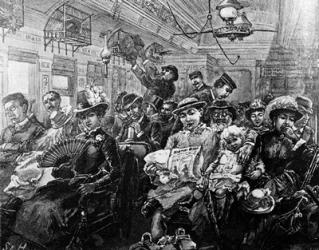 1880S Illustration Crowded Passenger Car | Obraz na stenu