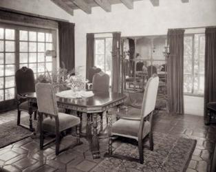 1920s Interior Upscale Mediterranean Style Dining Room | Obraz na stenu