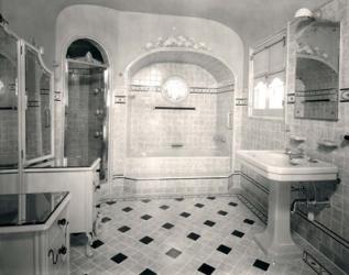 1920s Interior Upscale Tiled Bathroom | Obraz na stenu