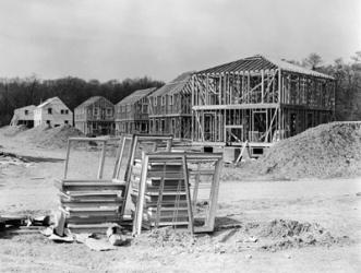1950s Suburban Housing Development Under Construction | Obraz na stenu