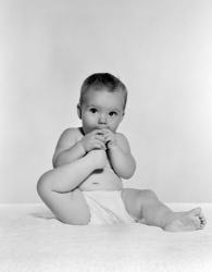 1950s 1960s Baby Seated On Blanket | Obraz na stenu