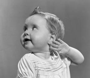 1940s 1950s Close-Up Portrait Of Baby Girl With Curls | Obraz na stenu